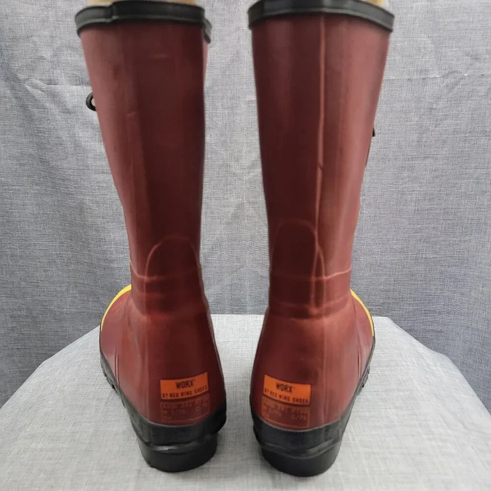 Red Wing Worx Overshoes Waterproof Steel Toe Boots 400 Thinsulate Ultra Men's 6